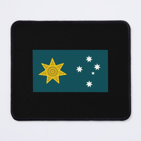 Item preview, Australia Golden Federation Sun flag. teal edition with Southern Cross  designed and sold by Kangaroo Sun.