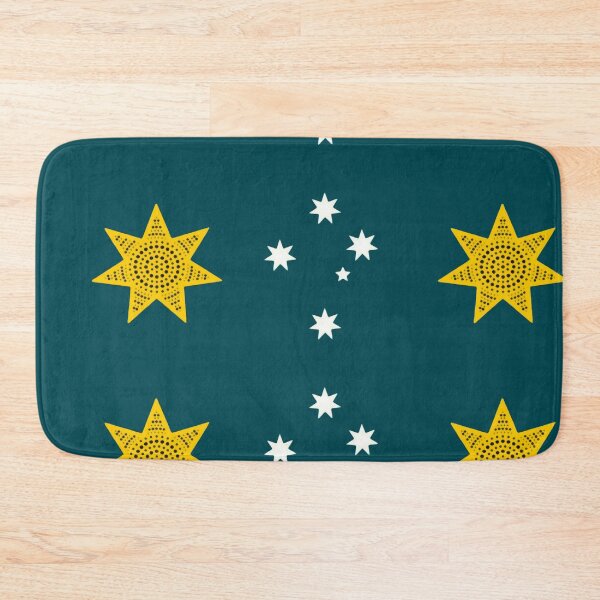 Item preview, Australia Golden Federation Sun flag. teal edition with Southern Cross  designed and sold by Kangaroo Sun.