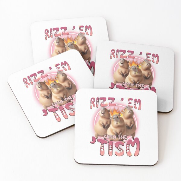 Item preview, Rizz Em With The Tism Capybara Funny Capy Meme designed and sold by LeoVargasVelha.