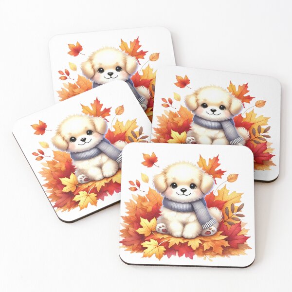 Item preview, Adorable Puppy in Cozy Autumn Leaves designed and sold by Mimoshi ⭐⭐⭐⭐⭐.