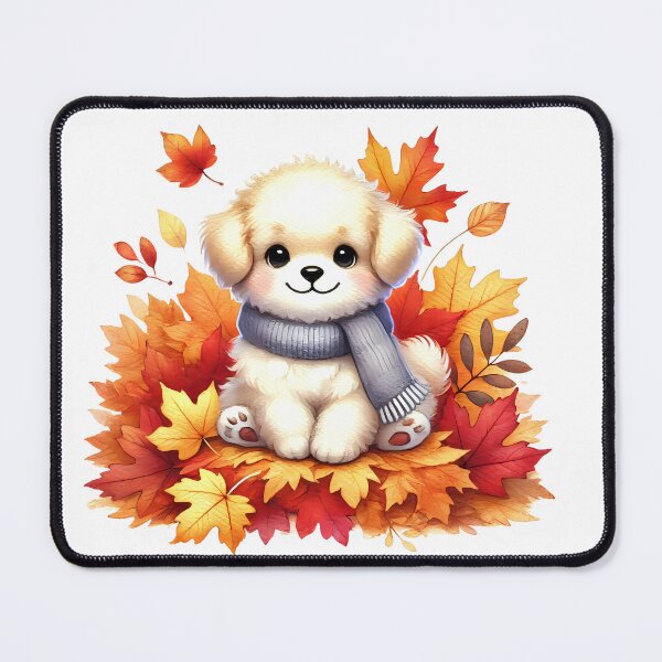 Item preview, Adorable Puppy in Cozy Autumn Leaves designed and sold by Mimoshi ⭐⭐⭐⭐⭐.