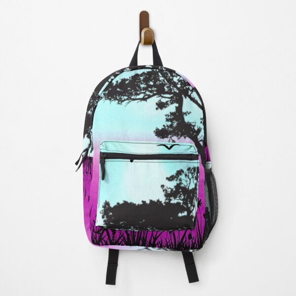 Item preview, Haunting Tree Silhouette in Magenta Sunrise Meadow with Birds designed and sold by Fredster1966.