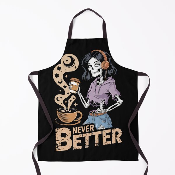 Item preview, Messy Bun Women Skeleton Drinking Coffee Never Better designed and sold by BongsEmporium.