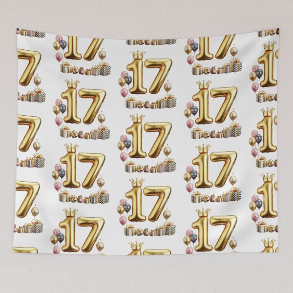 Item preview, olden Balloon Number 17 with Crown and Birthday Party Decorations designed and sold by momo9981.