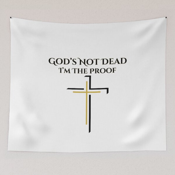 Item preview, God's Not Dead I'm The Proof, black/gold font designed and sold by Redeemed365.