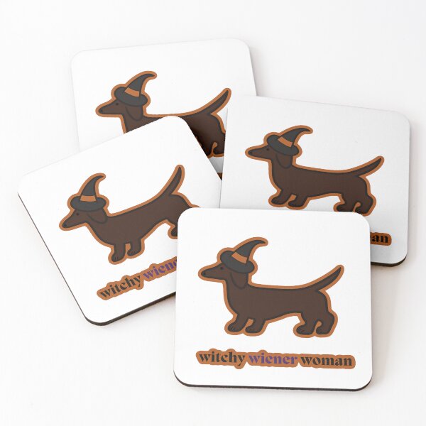 Item preview, Witchy Wiener Woman- Red Dachshund Black/Orange designed and sold by NDeYoungLLC.