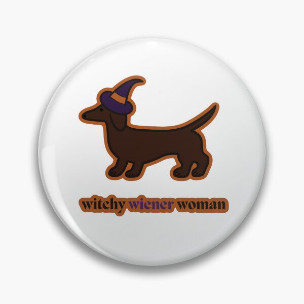 Item preview, Witchy Wiener Woman- Red Dachshund Purple/Orange designed and sold by NDeYoungLLC.