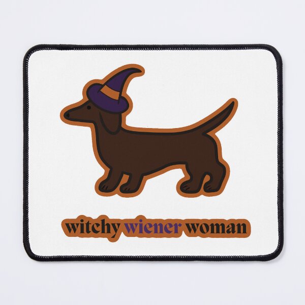 Item preview, Witchy Wiener Woman- Red Dachshund Purple/Orange designed and sold by NDeYoungLLC.