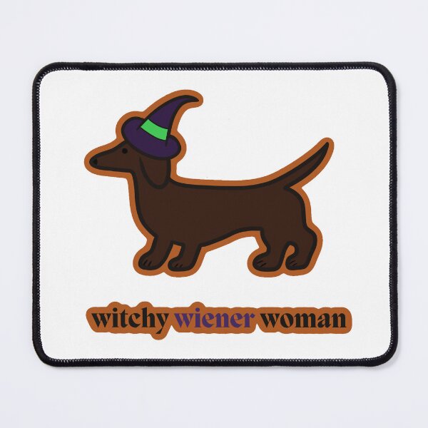 Item preview, Witchy Wiener Woman- Red Dachshund Purple/Green designed and sold by NDeYoungLLC.
