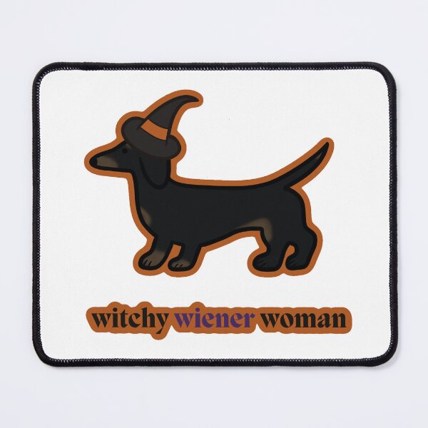 Item preview, Witchy Wiener Woman- Black Dachshund Black/Orange designed and sold by NDeYoungLLC.