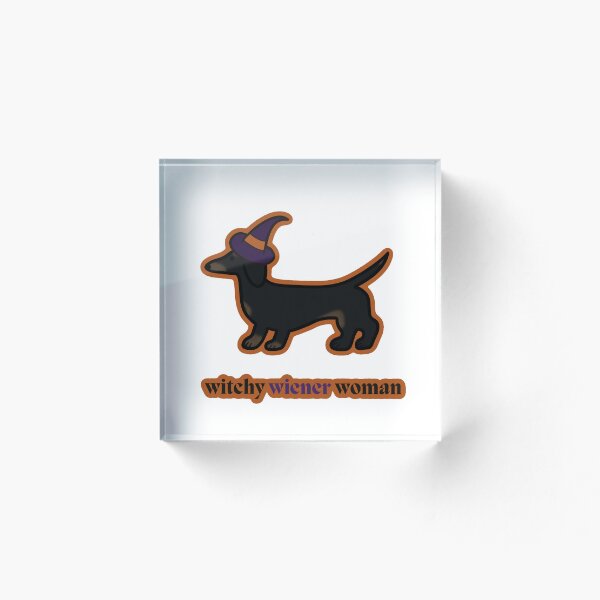 Item preview, Witchy Wiener Woman- Black Dachshund Purple/Orange designed and sold by NDeYoungLLC.