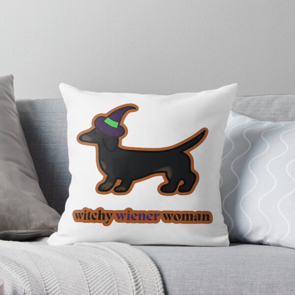 Item preview, Witchy Wiener Woman- Black Dachshund Purple/Green designed and sold by NDeYoungLLC.