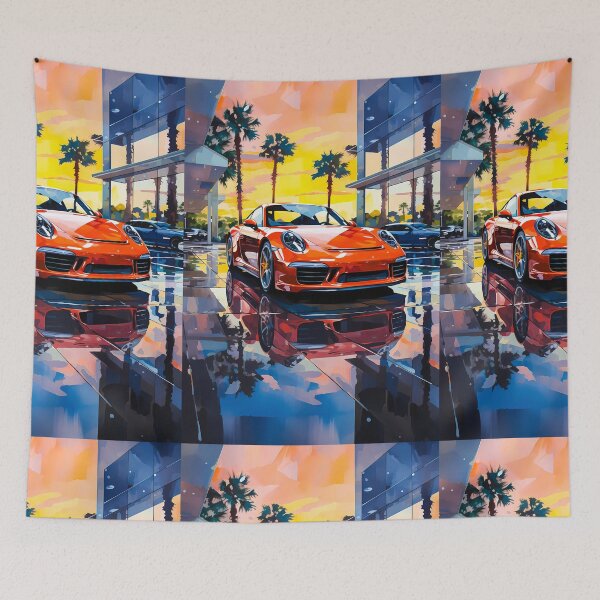 Item preview, Porsche 911 with Glass Reflections and Palm Trees designed and sold by RevUpDesign.
