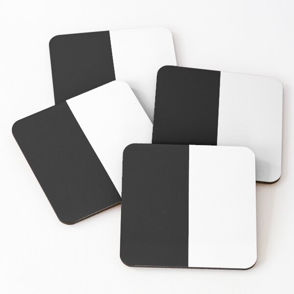 Item preview, Vertical Halves - White and Black designed and sold by JustPatterns2.