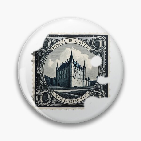 Item preview, French Castle Postage Stamp with damages designed and sold by HublyTrades6.