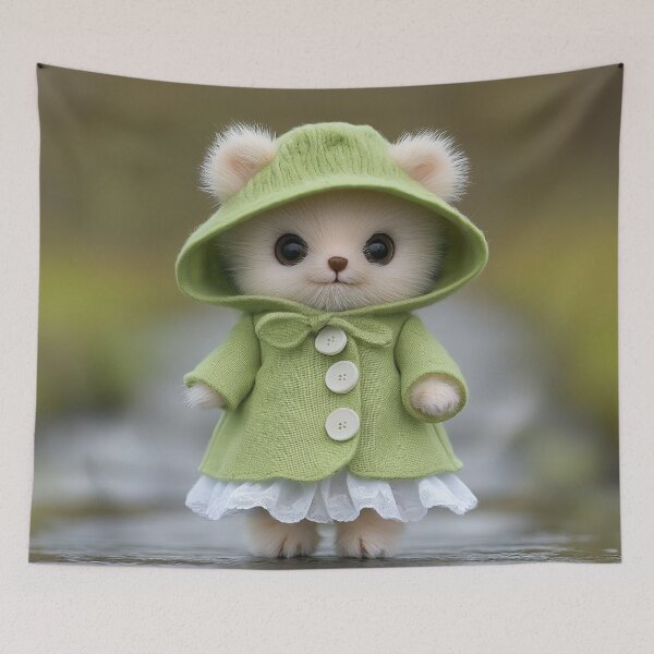 Item preview, Little bear with green coat and hat designed and sold by Osintown.
