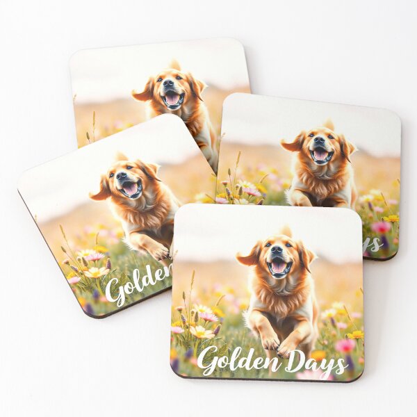 Item preview, Boundless Energy Golden Retriever in Wildflowers designed and sold by Cute-Cuddles.
