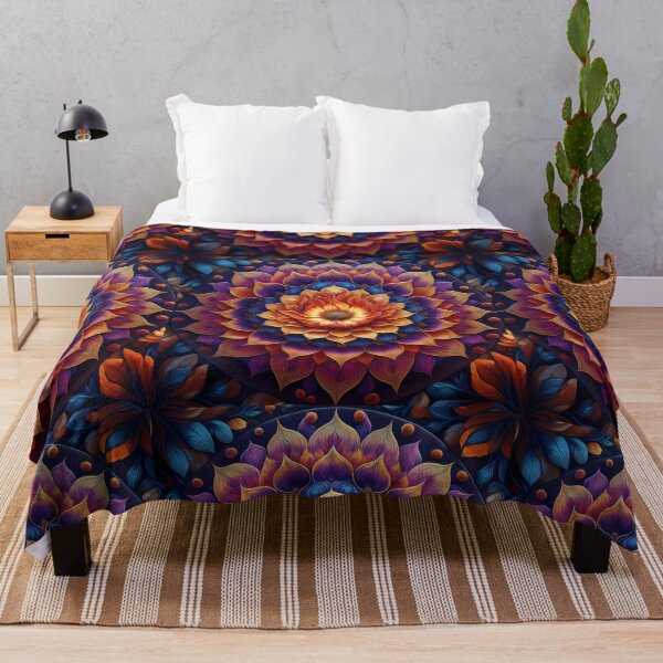 Item preview, Lotus inspired mandala psychedelic colourful floral design #01 designed and sold by GeoffBeattie.