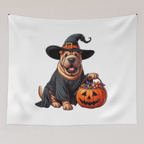 Item preview, Shar Pei Dog Halloween designed and sold by doodIllustrate.