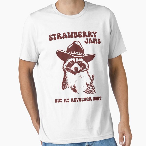 Item preview, Strawberry Jams My Don't Funny Raccoon Cowboy Meme designed and sold by Nebulina.