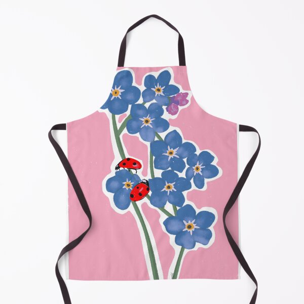Item preview, Forget me not with two lady bugs pink background designed and sold by HawaiiSofia.