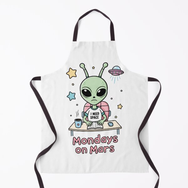 Item preview, A cute alien faces the Monday blues and wishes for a space vacation. designed and sold by HAFIZ-DP.