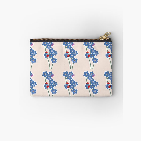 Item preview, Forget me not with two lady bugs beige/sand background  designed and sold by HawaiiSofia.
