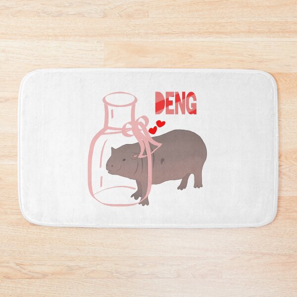 Item preview, DENG, a Hippo, and Pink glass bottle designed and sold by MigWhimsy.