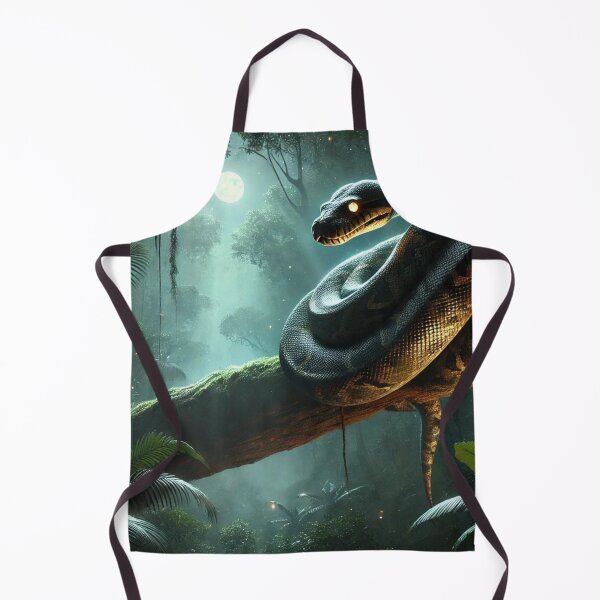 Item preview, Moonlit Jungle Python on the Hunt - Nocturnal Wilderness designed and sold by NocturnalNook.