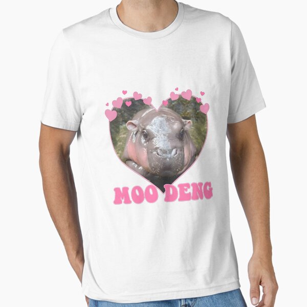 Vista previa del artículo con la obra «Corazón rosa de Moo Deng», diseñado y vendido por LauriaJayme.