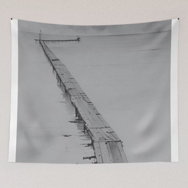 Item preview, "Stunning composition of an Old Wooden Jetty Over the Thames Mudflats – Timeless Seascape Decor" designed and sold by LHDdesign.