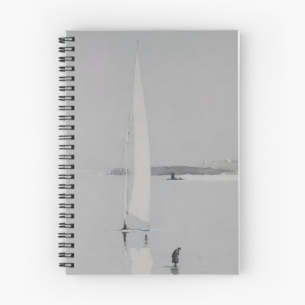 Item preview, "Serene Sailing Scene on the Thames: Vintage Sailboat and Solitary Figure on Mudflats" designed and sold by LHDdesign.