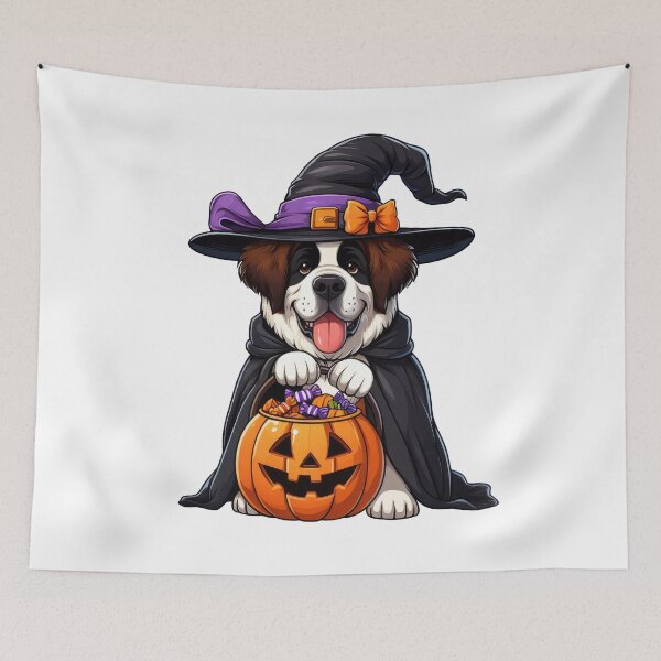 Artikelvorschau, Bernhardiner-Hund Halloween entworfen und verkauft von doodIllustrate.