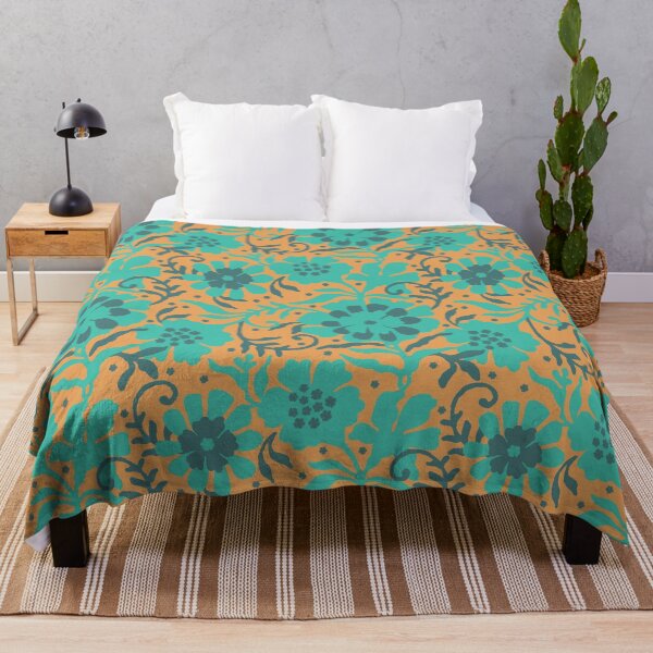 Item preview, Ingenuidad floral, versión turquesa-naranja designed and sold by Alex Blud.