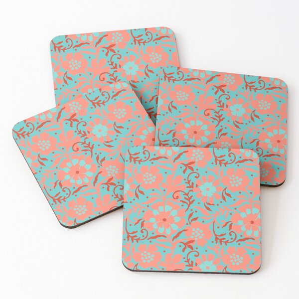 Item preview, Floral naivety, Turquoise-coral version designed and sold by Alex  Blud.