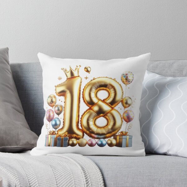 Item preview, Golden Balloon Number 18 with Crown and Birthday Party Decorations designed and sold by momo9981.