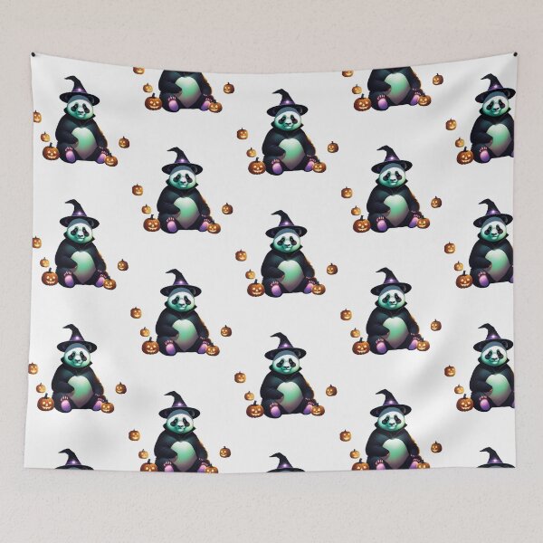 Item preview, A cute panda wearing spooky scary halloween costume  designed and sold by cathelkav.