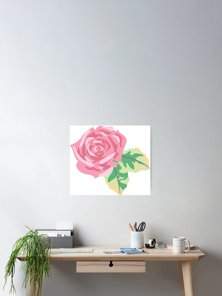 Thumbnail 2 of 3, Poster, Pink Roses Floral designed and sold by electrogiraffe.