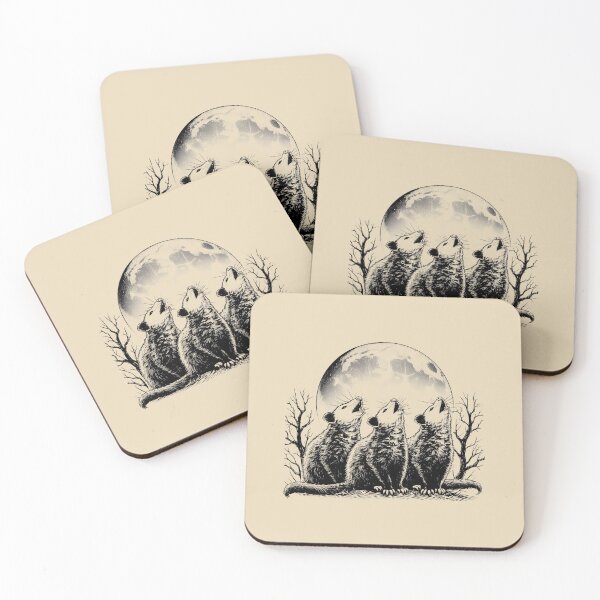 Item preview, Three Possums Howling at Moon Vintage designed and sold by VerdePlantTees.