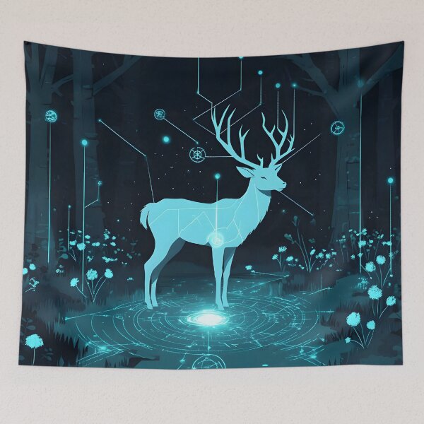 Item preview, Mystic Stag: Guardian of the Digital Forest designed and sold by AI-Only Creations.