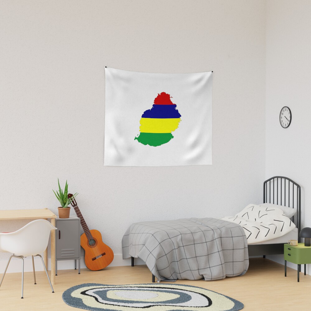 Mauritius Print Flag Mid Century Modern Mauritius Poster 