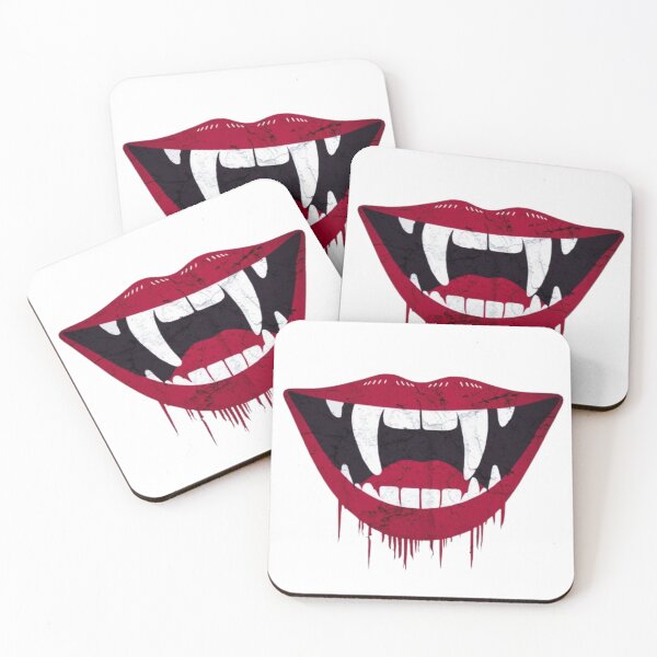Item preview, Vampire Red Lips with Fangs and Blood Dripping designed and sold by FugitiveLJ27.