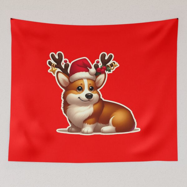 Item preview, Corgi Christmas reindeer, gift designed and sold by ThisDress.