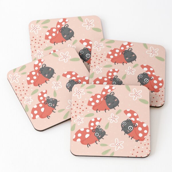 Item preview, Pink Ladybird Pattern designed and sold by SleepyLilSloth.