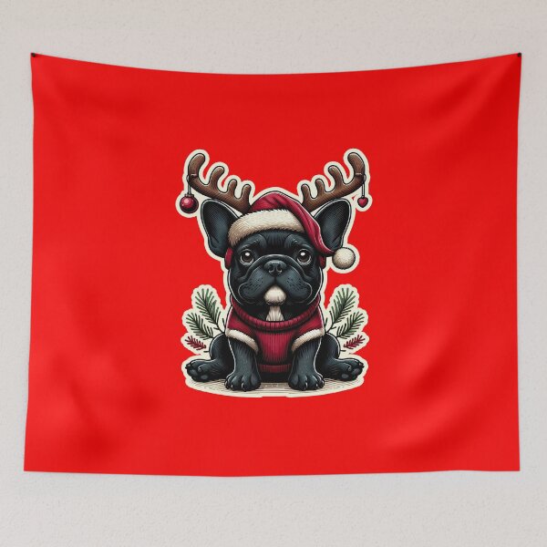 Item preview, French bulldog, frenchie Christmas reindeer, gift designed and sold by ThisDress.