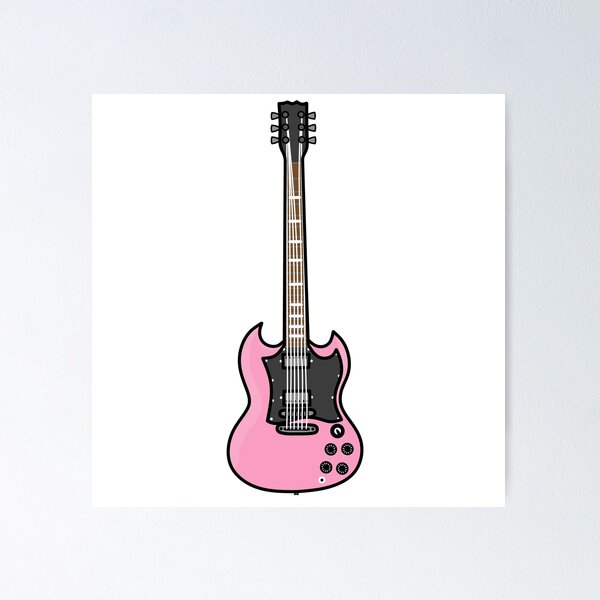 Item preview, Electric Guitar Illustration - Light Pink  designed and sold by MrsCreative1.