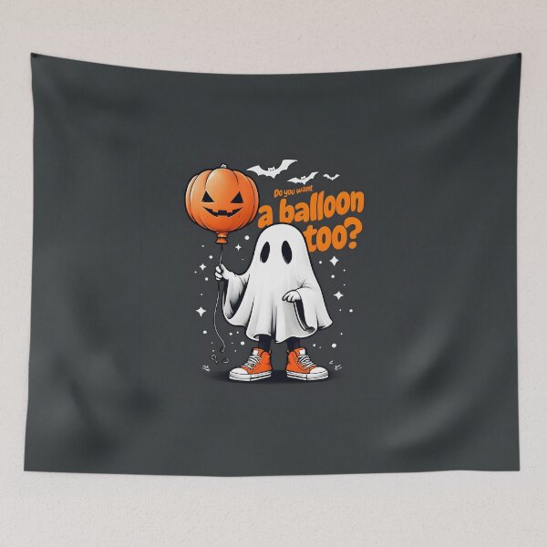 Item preview, Ghost with Pumpkin Balloon designed and sold by elmindo.