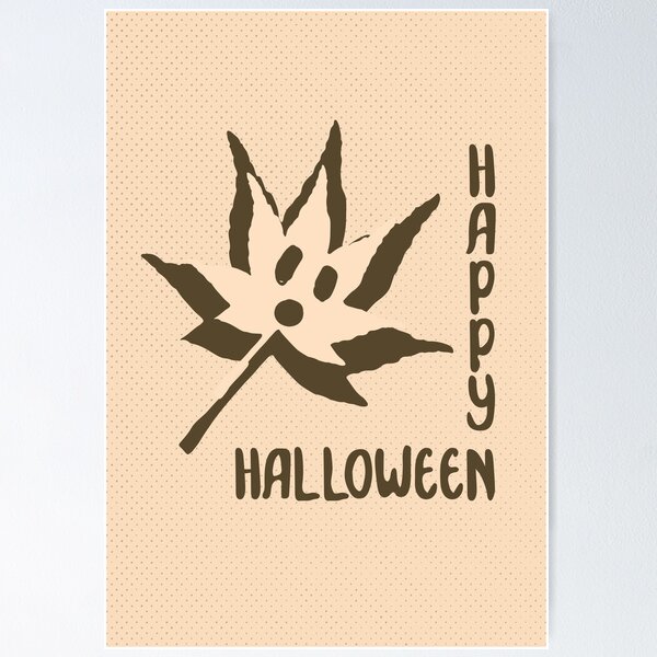 Item preview, Vintage Happy Halloween Leaf Card designed and sold by DesignZizziT.