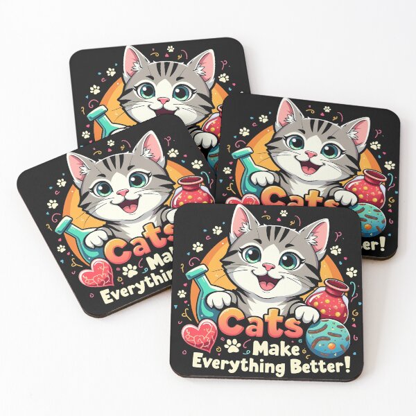 Item preview, "Cats Make Everything Better!" National Cat Lovers T-shirt – The Purr-fect Statement for Cat Enthusiasts designed and sold by AI-volution.