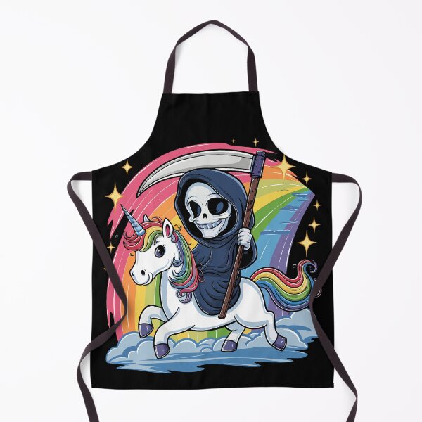 Item preview, Grim Reaper Riding Unicorn with Rainbow Halloween lgbt designed and sold by Quirky Shirts.